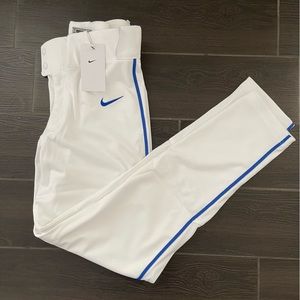 Nike Vapor Select Piped White Blue Mens Size Small Baseball Pants BQ6435-102
